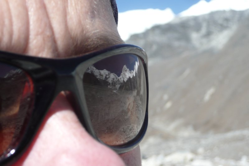 Helen takes in the view from the 5th lake at Gokyo