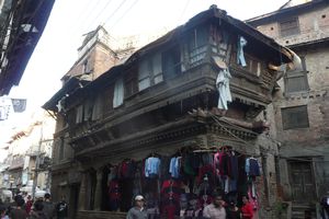 A strangely shaped house in Kathmandu Old Town