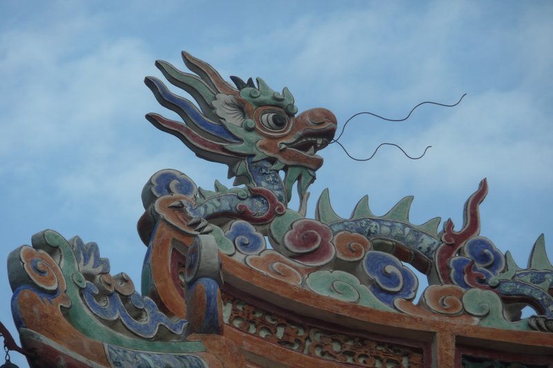 Carvings on the roof of the Imperial City in Hue