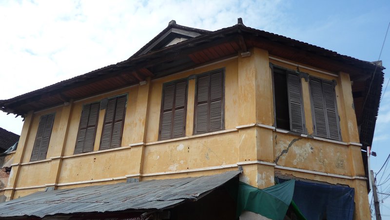 Typical colonial house in Kampot