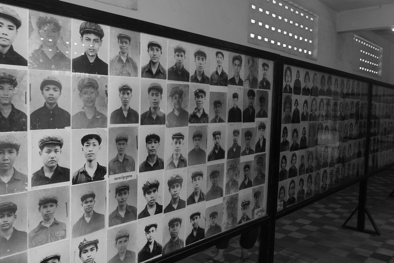 The disturbing lines of faces of prisoners held at Tuol Sleng (S21 prison) for interrogation and torture
