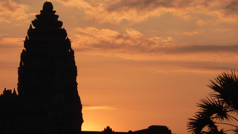 The South tower in Angkor is lit by the early morning rays