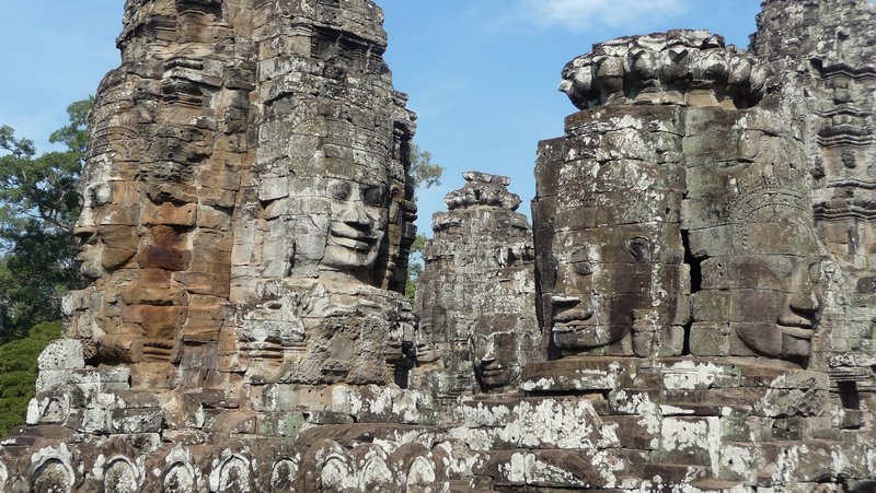 How many Buddha faces can you count?