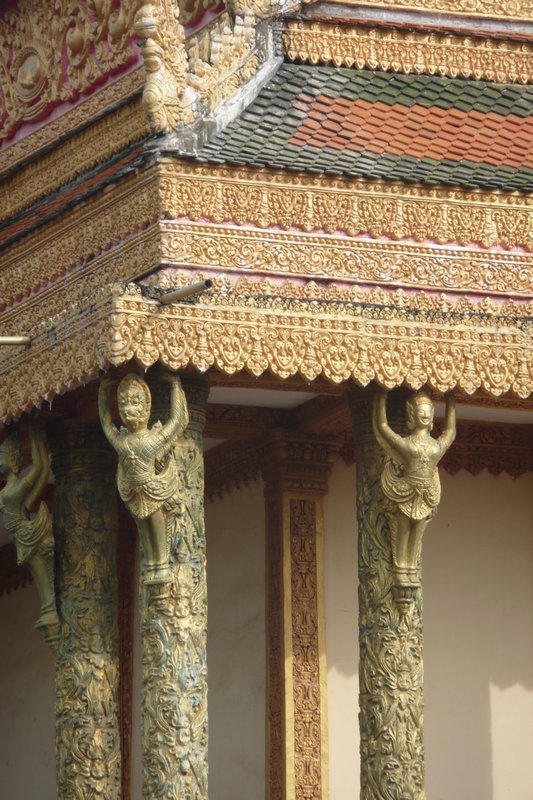 Carving detail on a Wat near Kampot
