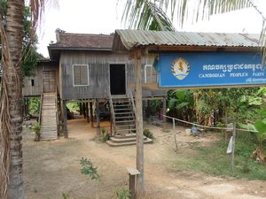 A typical stilted house in Cambodia