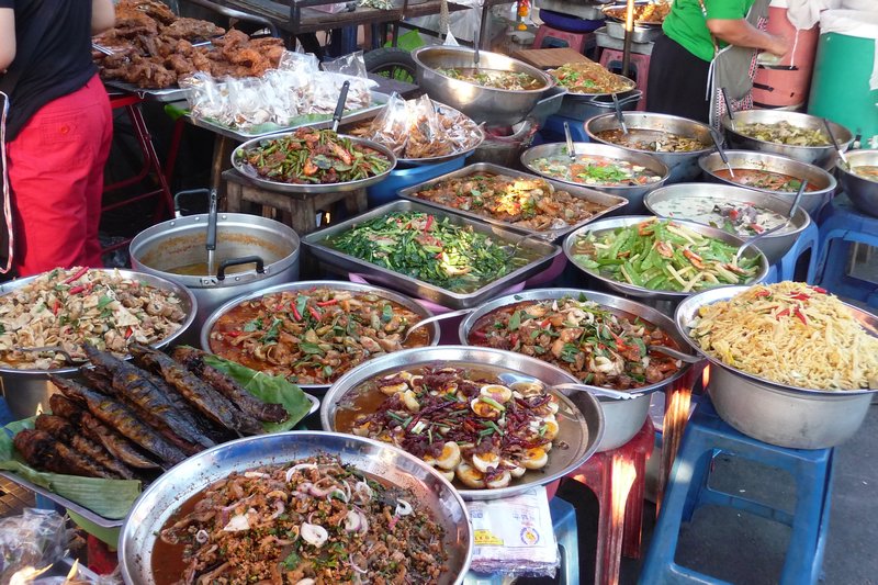 Dinner selection at a roadside street stall