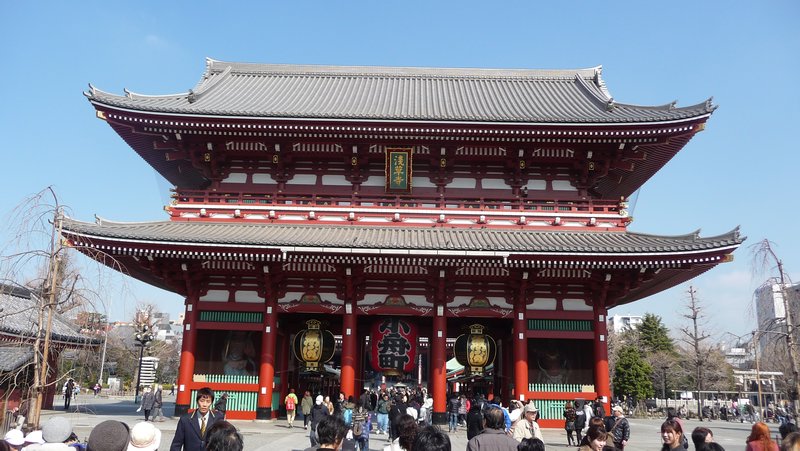 Kaminarimon Gate on the approach to Senso-Ji temple