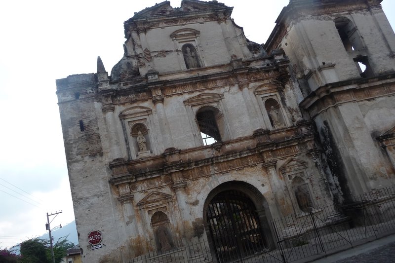 An old church is left to ruin in Antigua
