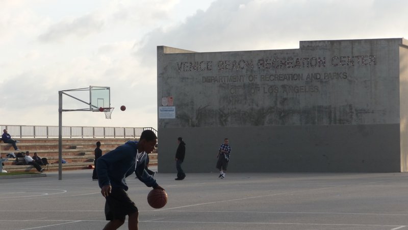 Playing Basketball on Venice Beach