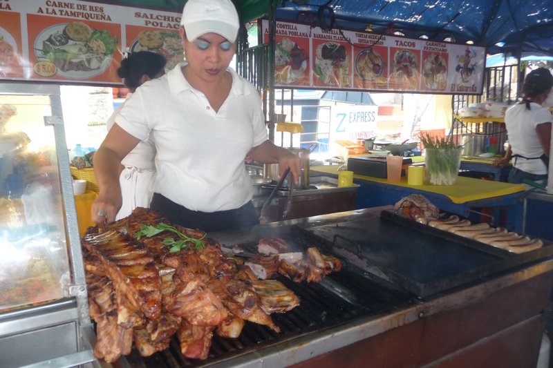 Cooking up ribs at the Juayua food festival