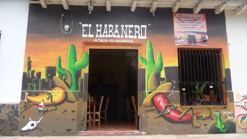 Restaurant advertising in Ataco