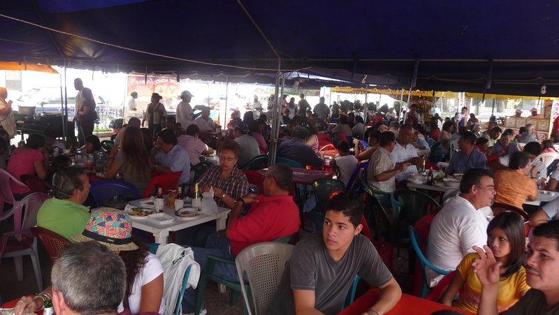 Enjoying the weekly food festival at Ataco