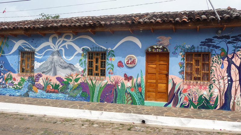 Decorated buildings in Ataco