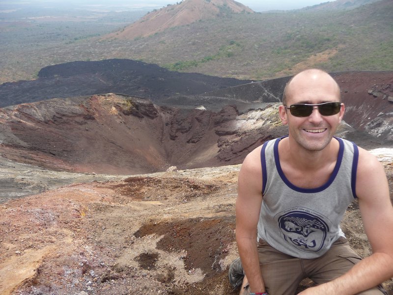 Mike and Cerro Negro volcanic crater