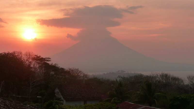 Volcano Conception at sunset