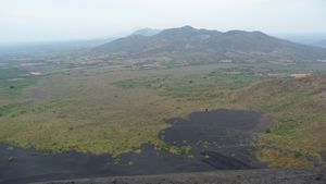 View of Los Maribios volcano range from Cerro Negro