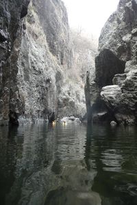 Floating in the deep section of the Somoto canyon