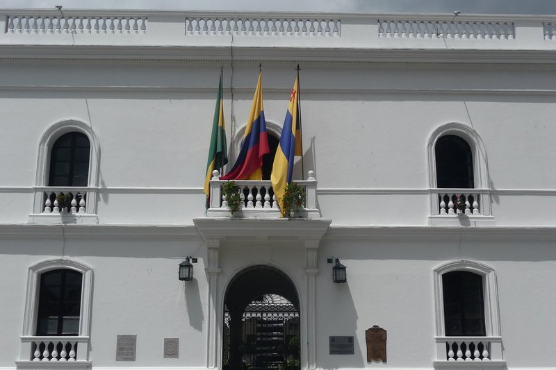 Typical white buildings in colonial Popayan