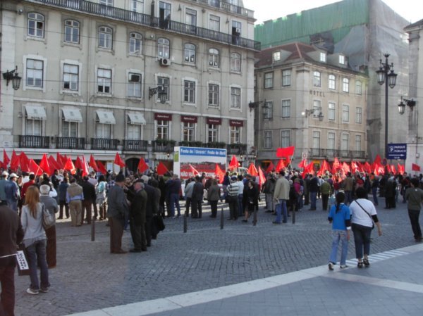 a special day demo of PCP (Portugal Communist Party)