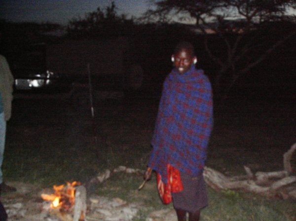 the fire and our massai guard