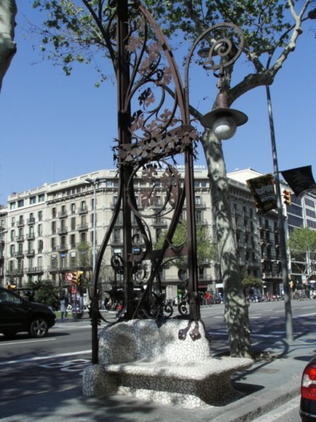 a typical lamp on Passeig de Gracia