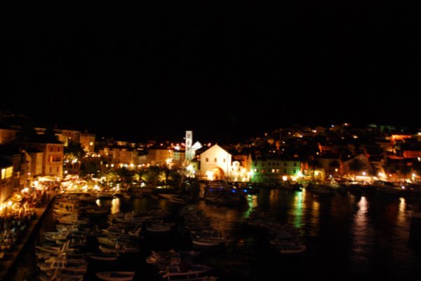 Hvar by night from the as always amazing roof terrace of hotel Adriana