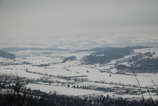 view on snowy Zurich and neighbourhood