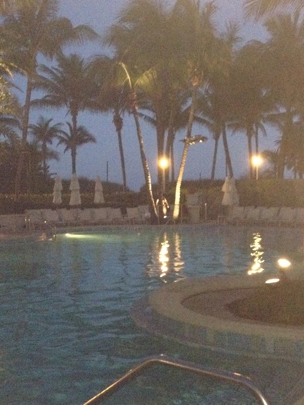 lovely swimming pool by night