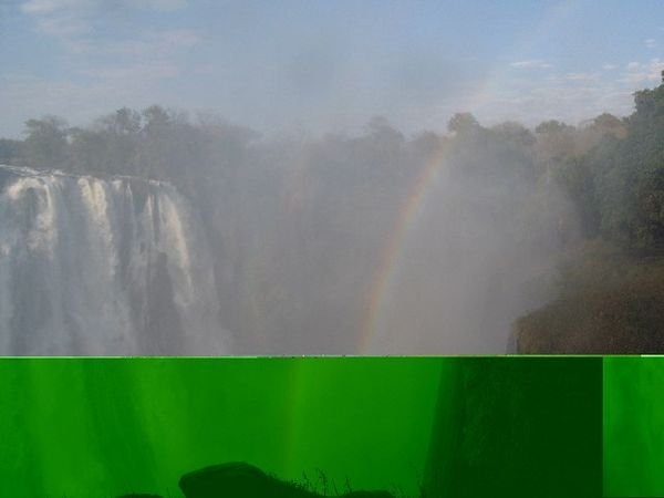 Vicotria Falls from the Zambian Side - Rainbow Included