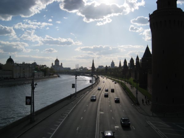 Kremlin over the bridge of river Moscow