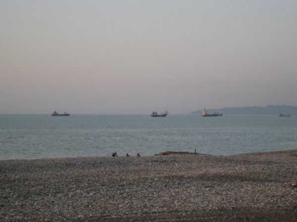 Ships waiting for the port