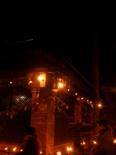 Lamps at nightfall