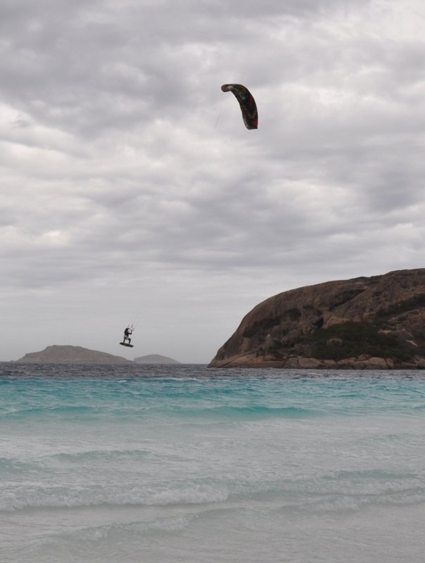 Kite surfing in Lucky Bay