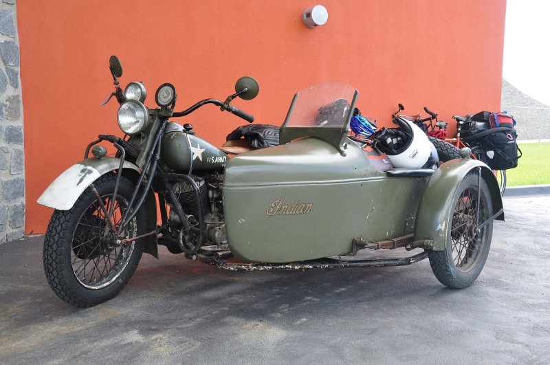 Indian and sidecar