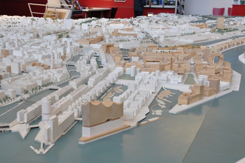 Architectural model showing Hamburg Haven City development