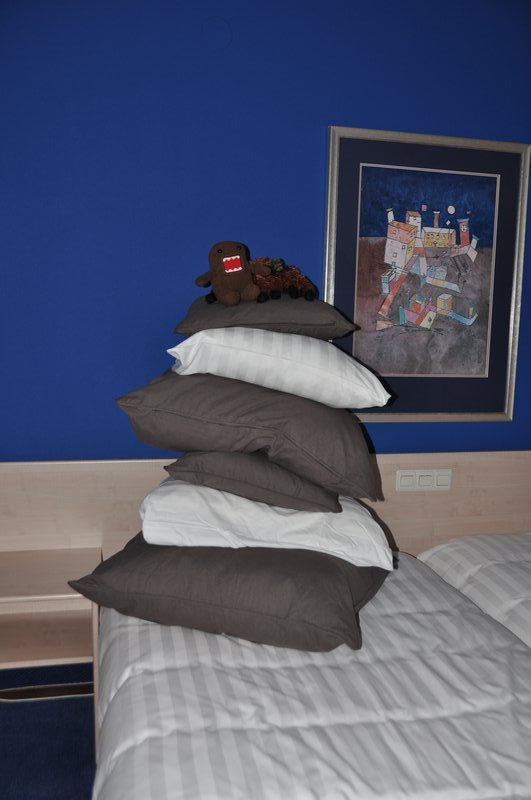 Too many pillows.