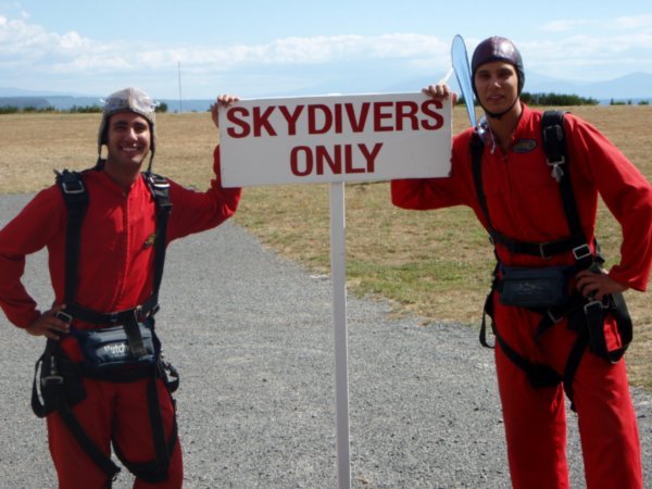 Adam and Joel going skydiving