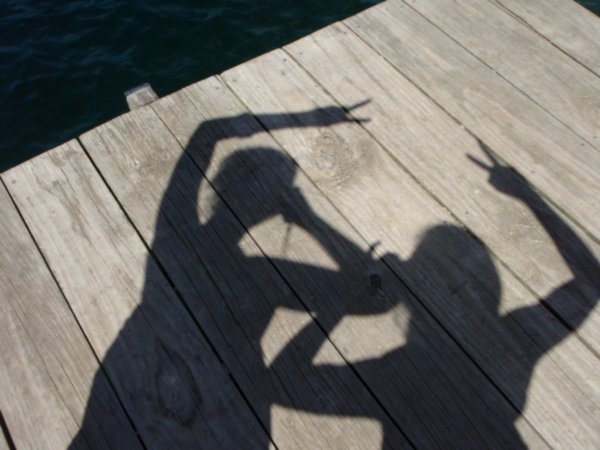 Shadows on the dock!