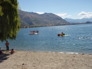 Swimming at the lake, Wanaka