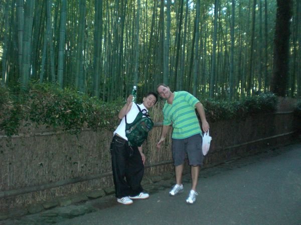 Aki and Todd in the bamboo