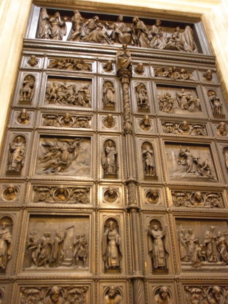 Hand carved cathedral door