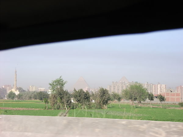 First hazy glimpse of the pyramids