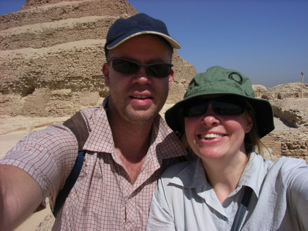 Leah and Ev at the Step Pyramid of Saqqara