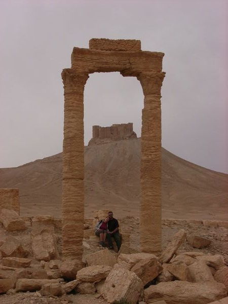 Arty photo of Palmyra gate and castle
