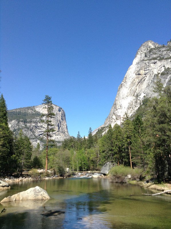 Half Dome (right) from Mirror Lake