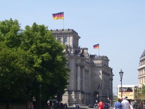 2 German flags, on a building?!?