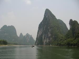 Guilin-Yangshou in a tiny boat with no A/C