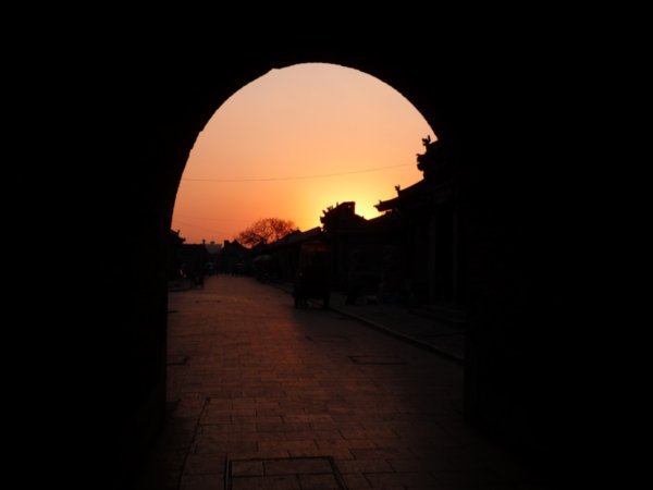 Sunset through the city gate