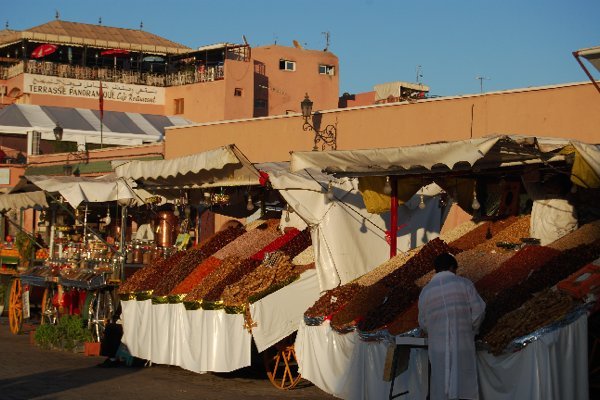 Dry fruits on Djema El Fna in Marrakech