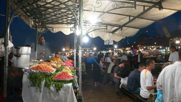 Food stands at Djema El Fna in Marrakech